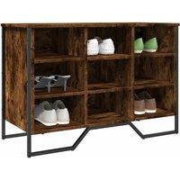Berkfield Home Shoe Cabinet Smoked Oak 90x38x61.5 cm Engineered Wood