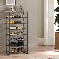 Rafaelo Mobilia Tall Shoe Shelf for 21-28 Pairs of Shoes in Grey