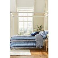 Helena Springfield 'Beach House Stripe' Cotton Duvet Cover Set in Blue | Size: King
