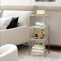Rafaelo Mobilia Gold Glass 4 Tier Side Table