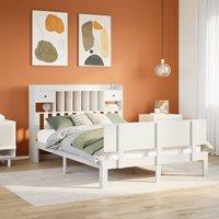 Bookcase Bed without Mattress White 160x200cm Solid Wood Pine