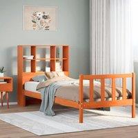 Berkfield Home Bookcase Bed without Mattress Wax Brown 100x200 cm Solid Wood Pine