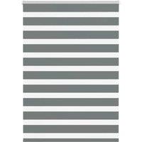 Berkfield Home Zebra Blind Dark Grey 95x100 cm Fabric Width 90.9 cm Polyester
