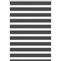 Berkfield Home Zebra Blind Black 115x150 cm Fabric Width 110.9 cm Polyester