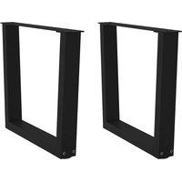 Berkfield Home Dining Table Legs V-Shape 2 pcs Black 50x(42-43.3) cm Steel