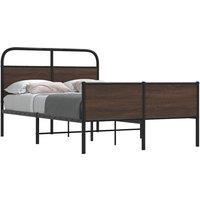 Berkfield Home Bed Frame without Mattress 140x190 cm Brown Oak Engineered Wood