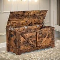 Rafaelo Mobilia Wooden Storage Chest Blanket Box Shoe Bench in Brown
