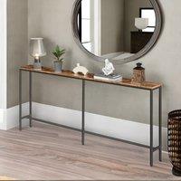 Rafaelo Mobilia Industial 180CM Wide Narrow & Slim Console Table For Hallway in Brown