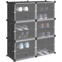 Berkfield Home Storage Cube Organiser with 6 Cubes & Doors Black PP