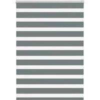 Berkfield Home Zebra Blind Dark Grey 100x150 cm Fabric Width 95.9 cm Polyester