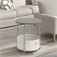 Rafaelo Mobilia Bedside Lamp Table with Storage Basket in Grey