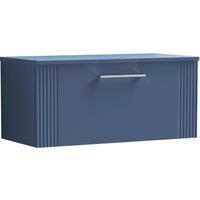 Balterley 1 Drawer Wall Hung Vanity Unit Colour Match Worktop, Blue 800mm