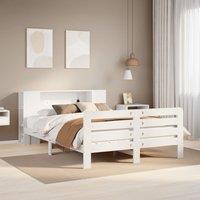 Berkfield Home Bed Frame without Mattress White 150x200 cm King Size Solid Wood Pine