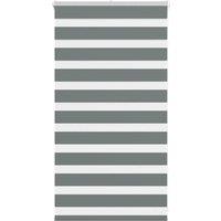 Berkfield Home Zebra Blind Dark Grey 85x100 cm Fabric Width 80.9 cm Polyester