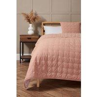 BHS Cross Stitch Quilted Bedspread in Pink | Size: Small
