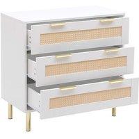 Moderna Chest of Drawers Rattan Fronts White