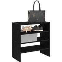 Shoe Racks 2 pcs Stackable Black Oak 60x30x30.5 cm