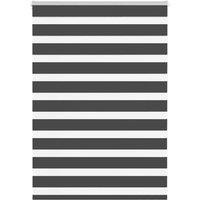 Berkfield Home Zebra Blind Black 110x100 cm Fabric Width 105.9 cm Polyester