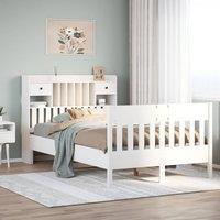 Bed Frame without Mattress White 135x190 cm Solid Wood Pine