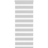 Berkfield Home Zebra Blind Light Grey 55x100 cm Fabric Width 50.9 cm Polyester