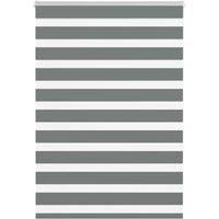 Berkfield Home Zebra Blind Dark Grey 105x150 cm Fabric Width 100.9 cm Polyester