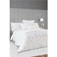 Nalu Nicole Scherzinger 'Dalisay' Cotton Sateen Duvet Set in White | Size: King