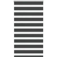 Berkfield Home Zebra Blind Black 85x150 cm Fabric Width 80.9 cm Polyester
