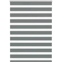 Berkfield Home Zebra Blind Dark Grey 95x150 cm Fabric Width 90.9 cm Polyester