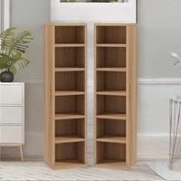Rafaelo Mobilia 2PC 6 Tier Shelves Storage Unit in Brown