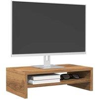 Berkfield Home Monitor Stand Artisan Oak 42x24x13 cm Engineered Wood in Brown | Size: 42 x 24 x 13 cm