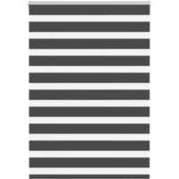 Berkfield Home Zebra Blind Black 105x150 cm Fabric Width 100.9 cm Polyester