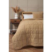 BHS Square Stitch Quilted Bedspread in Beige | Size: Small