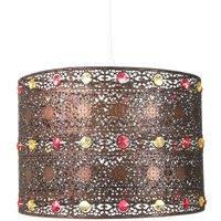 Happy Homewares Antique Acrylic Gem Moroccan Style Chandelier Pendant Light Shade in Bronze