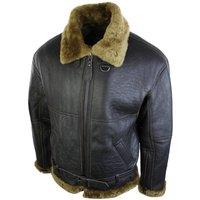 TruClothing Men's Sheepskin Flying Pilot Jacket in Brown | Size: 2XL