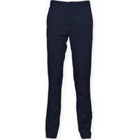 Front Row Men's Cotton Rich Stretch Chino Trousers in Navy | Size: 28L