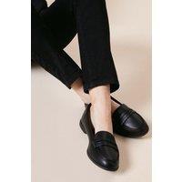 Dorothy Perkins Women's Wide Fit Lara Penny Loafers in Black | Size: 4