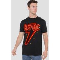 AC/DC Men's Neon Bolt T-Shirt, Black | Size: Large