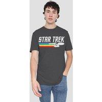 Star Trek Men's Rainbow Trail T-Shirt-Charcoal in Charcoal | Size: Large