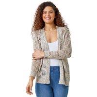 Roman Women's Tape Knit Cotton Blend Cardigan | Size: 18