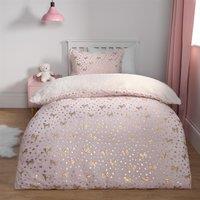 OHS Unicorn Duvet Cover Fleece Heart Warm Quilt Reversible Soft Metallic Bedding Set in Pink | Size: Single