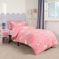 OHS Unicorn Bedding Duvet Cover Set Plush Fleece Warm Quilt in Pink | Size: Single