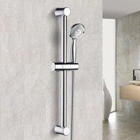 Nes Home Chrome Round Bathroom Shower Slider Rail Kit, Handset & Shower Hose in Silver