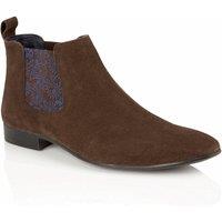 Silver Street London Men's Carnaby Suede Leather Smart Formal Chelsea Boots in Brown | Size: 12