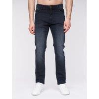 Henleys Craze Men's Comfort Straight-Fit Stretch Denim Jeans in Dark Indigo | Size: W32 L32