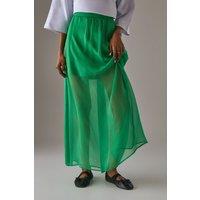 Chiffon High Waisted Short Lining Maxi Skirt