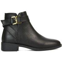XY London Women's 'Shyla' Zip Up Ankle Chelsea Boots With Low Heel in Black | Size: 4