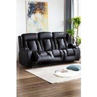 More4Homes Caesar 3 Seater Manual High Back Bonded Leather Recliner Sofa in Black