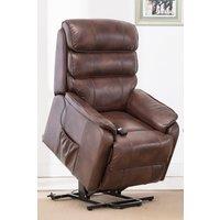 More4Homes Buckingham Single Motor Electric Rise Recliner Bonded Leather Chair in Brown