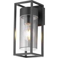 First Choice Lighting Hale - Black with Clear PC IP44 Outdoor Wall Light