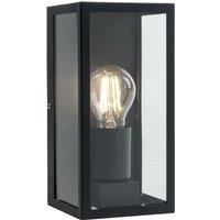First Choice Lighting Mansfield - Black with Clear Glass IP44 Outdoor Flush Wall Light